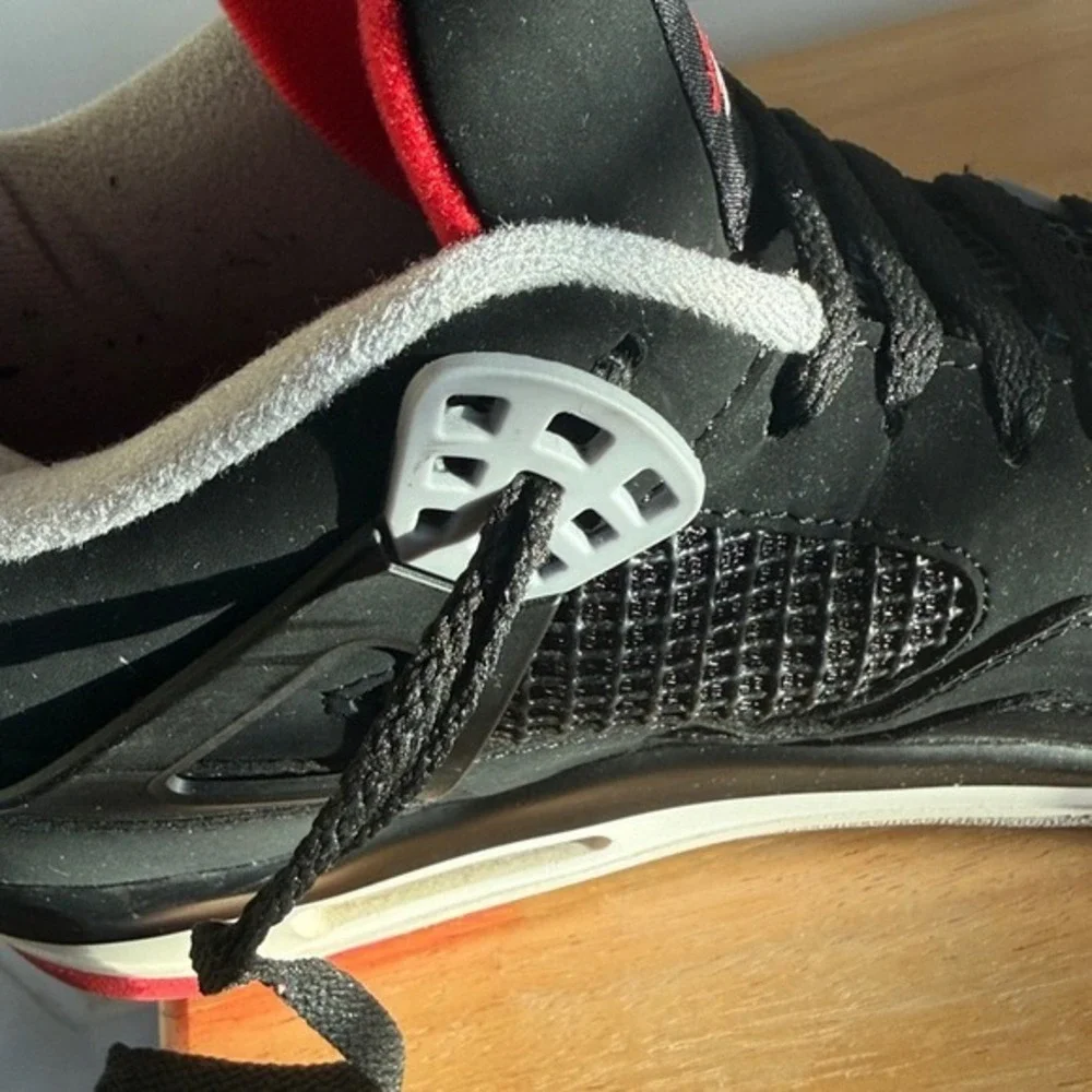 Air Jordan‎ 4 Retro Black Red White Mens Basketball Shoes Size 12